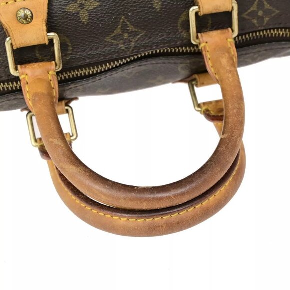 LOUIS VUITTON Speedy 25 Travel Hand Bag Monogram Leather Brown - Picture 8 of 16